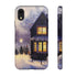 Glowing Homes in the Snow with Christmas Decorations - Impact Resistant Phone Case iPhone XR Matte